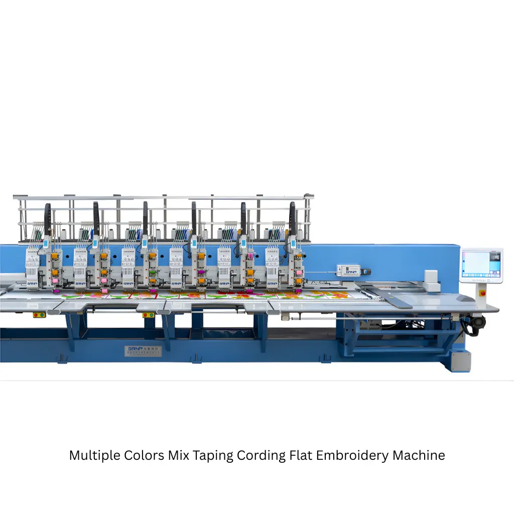 11 PMC - Multiple Colors Mix Taping Cording Flat Embroidery Machine - Image 1
